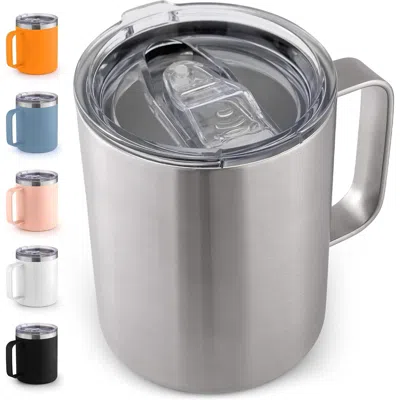 Shop Zulay Kitchen Insulated Coffee Mug With Lid In Silver