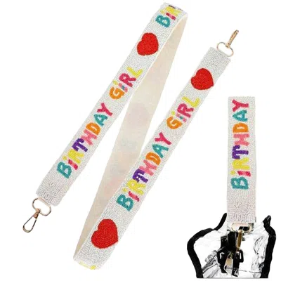 Sophia Collection Birthday Girl Seed Bead Crossbody Guitar Handbag Strap In Ivory In Multi