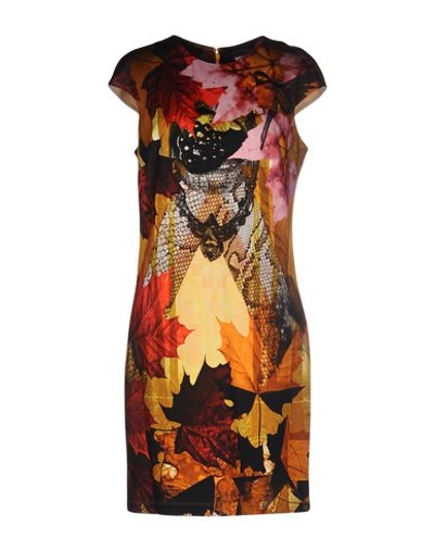 Just Cavalli Short Dress In Ocher