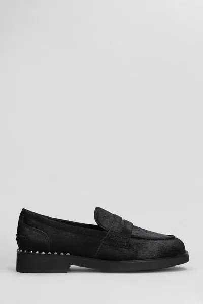 Ash Loafers With Studs Detail And Textured Finish In Black