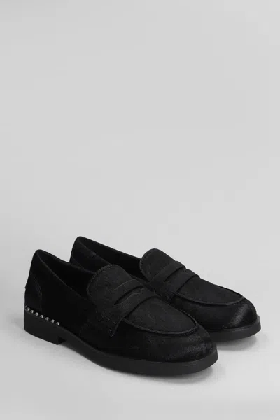 Ash Loafers With Studs Detail And Textured Finish In Black