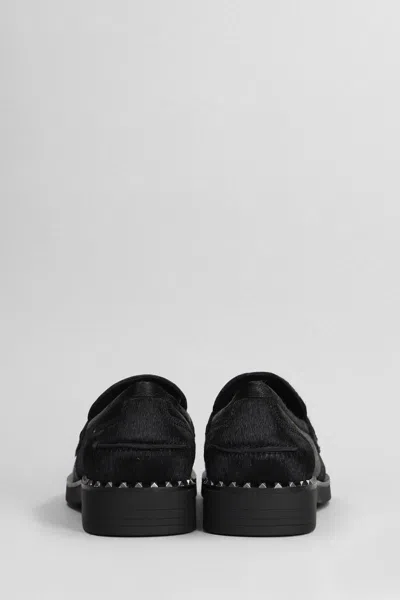 Ash Loafers With Studs Detail And Textured Finish In Black
