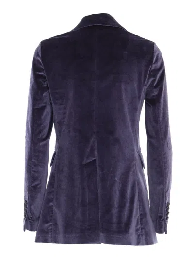 Circolo 1901 Velvet Double Breasted Jacket In Purple