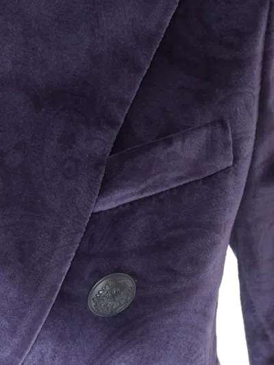 Circolo 1901 Velvet Double Breasted Jacket In Purple