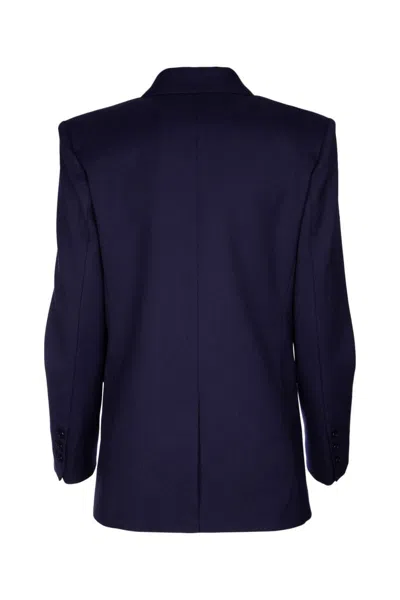 Elisabetta Franchi Navy Peak-lapels Double-breasted Blazer In Navy