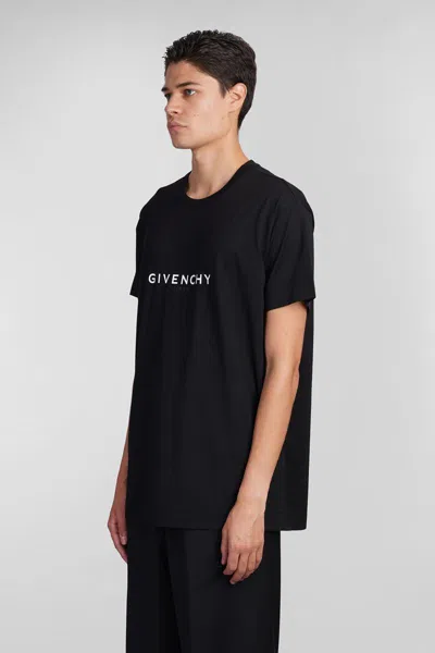 Givenchy Cotton Reverse Slim Fit T-shirt With Signature Print In Black