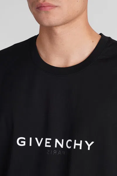 Givenchy Cotton Reverse Slim Fit T-shirt With Signature Print In Black