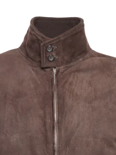 Stewart Jacket With Double Slider Zip, Barracuda Collar With 2buttons, In Brown