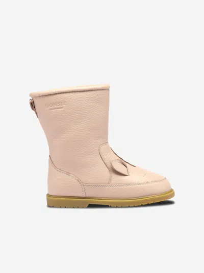 Donsje Wadudu Classic Lining Leather Boots In Pink