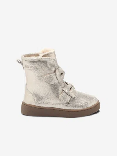 Donsje Isa Metallic Boots In Silver
