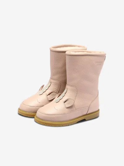 Donsje Wadudu Classic Lining Leather Boots In Pink