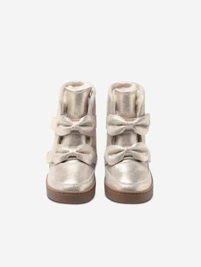 Donsje Isa Metallic Boots In Silver