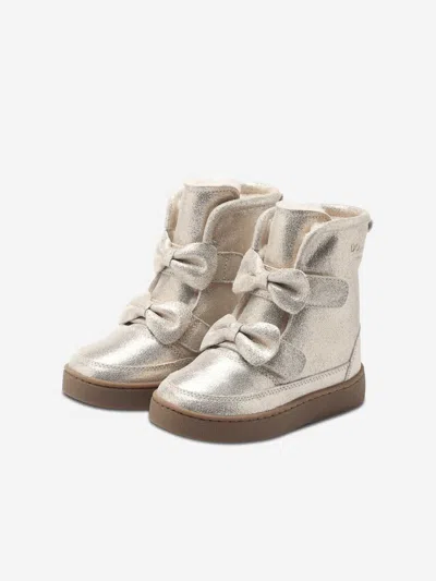 Donsje Isa Metallic Boots In Silver
