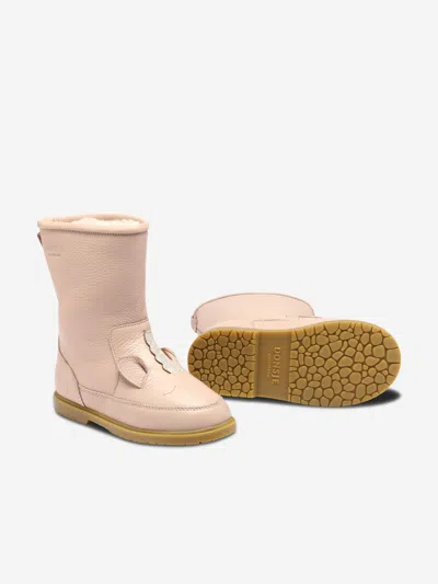 Donsje Wadudu Classic Lining Leather Boots In Pink
