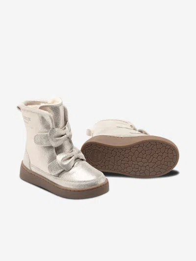 Donsje Isa Metallic Boots In Silver