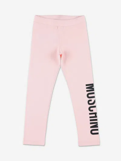 Moschino Girls Logo Leggings In Pink