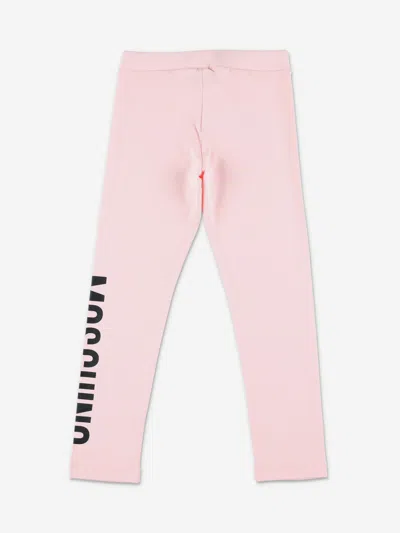 Moschino Girls Logo Leggings In Pink