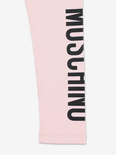 Moschino Girls Logo Leggings In Pink
