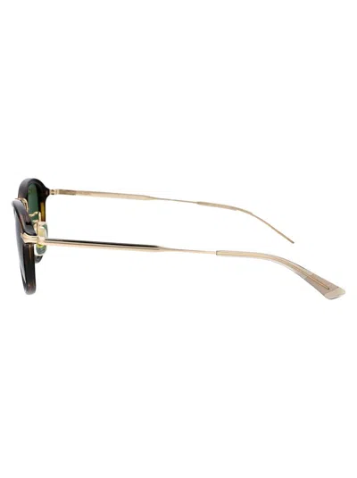 Montblanc Round Havana Sunglasses In Green