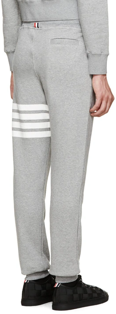 Shop Thom Browne Grey Striped Lounge Trousers