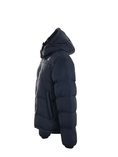 K-way Logo-patch Hooded Padded Jacket In Blue