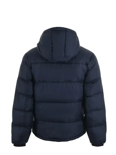 K-way Logo-patch Hooded Padded Jacket In Blue