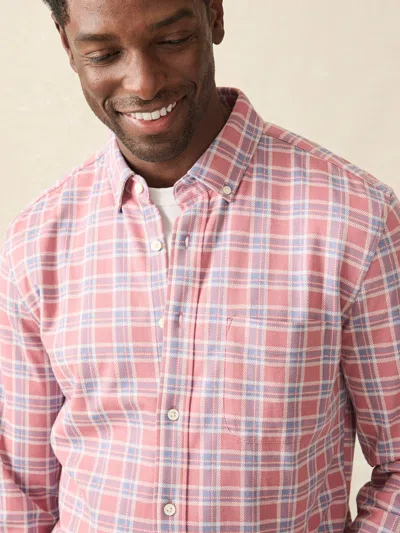 Faherty Coastline Knit Shirt In River Rose Plaid