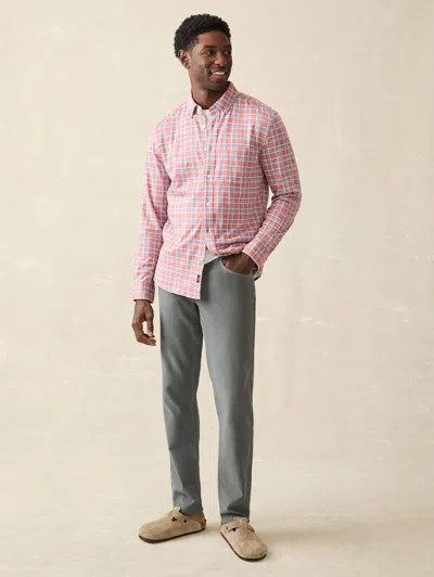 Faherty Coastline Knit Shirt In River Rose Plaid