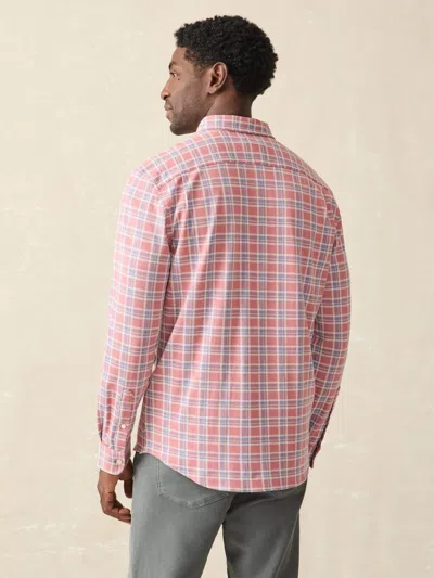 Faherty Coastline Knit Shirt In River Rose Plaid