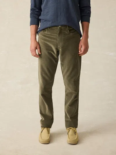 Faherty Stretch Terry Corduroy 5-pocket Pants In Surplus Olive