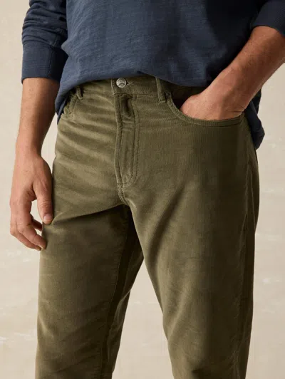 Faherty Stretch Terry Corduroy 5-pocket Pants In Surplus Olive