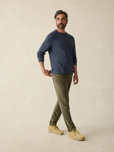 Faherty Stretch Terry Corduroy 5-pocket Pants In Surplus Olive