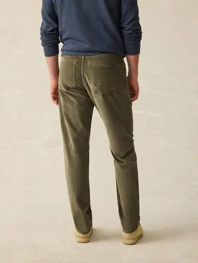 Faherty Stretch Terry Corduroy 5-pocket Pants In Surplus Olive