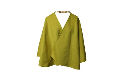 Ermanno Scervino Wide Sleeve Cape-coat In Yellow Wool In Yellow