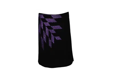 Versus A-line Skirt In Black Wool In Black