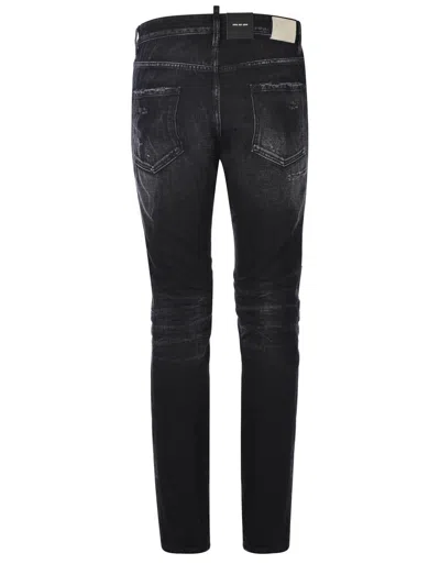 Dsquared2 Roadie Distressed-finish Jeans In Black