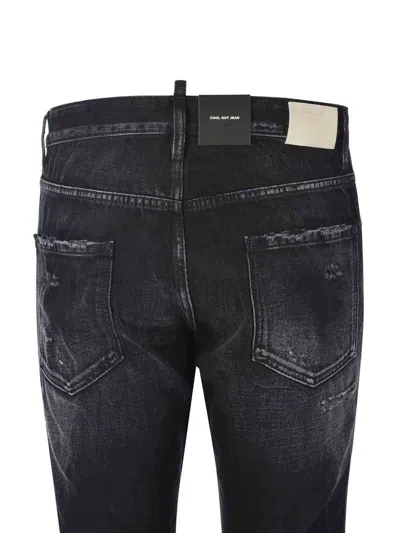 Dsquared2 Roadie Distressed-finish Jeans In Black