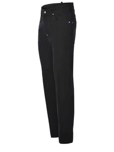 Dsquared2 Cotton Cargo Trouser With Logo Patch In Black