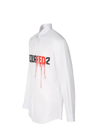 Dsquared2 Logo-print Shirt In White