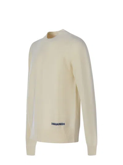 Dsquared2 Logo-print Knitted Jumper In White