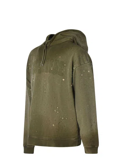 Dsquared2 Sweatshirt With A `vintage` Effect In Green