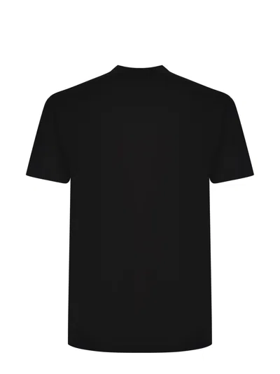 Dsquared2 Black Crewneck T-shirt With Contrasting Print At The Front In Black