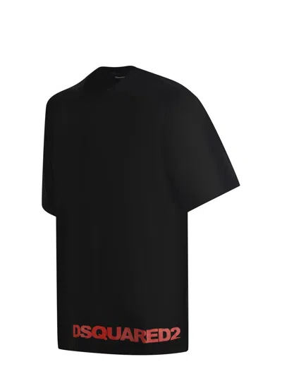 Dsquared2 Black Loose Fit T-shirt In Black
