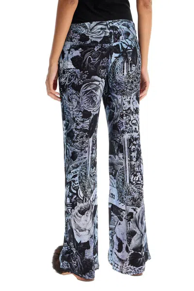 Acne Studios Printed High-rise Flared Pants In Blue