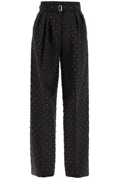 LANVIN PANTALONI AMPI PLUMETIS 