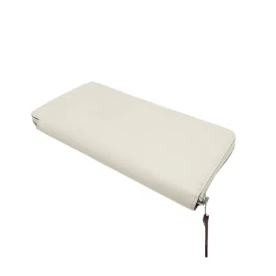Pre-owned Hermes Hermès Silk'in White Leather Wallet  ()
