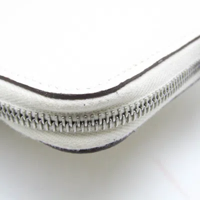 Pre-owned Hermes Hermès Silk'in White Leather Wallet  ()
