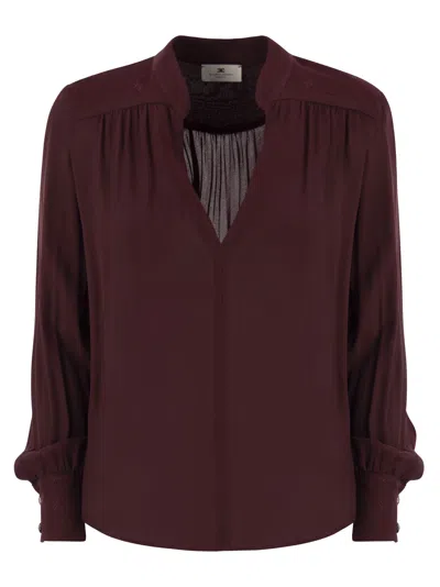 Elisabetta Franchi Logo Metal Detail Collar Shirt