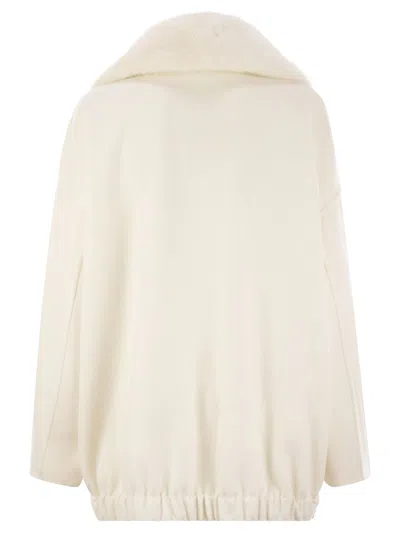 Fabiana Filippi Luxury Cashmere Caban With Mink Fur Collar