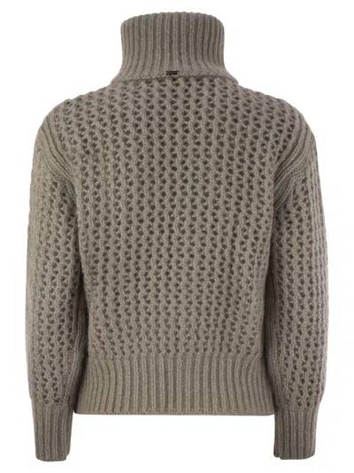 Herno Cardigan In Alpaca And Wool Yarn